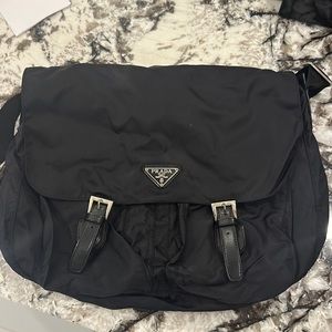 Prada Messenger Diaper Bag Black Nylon